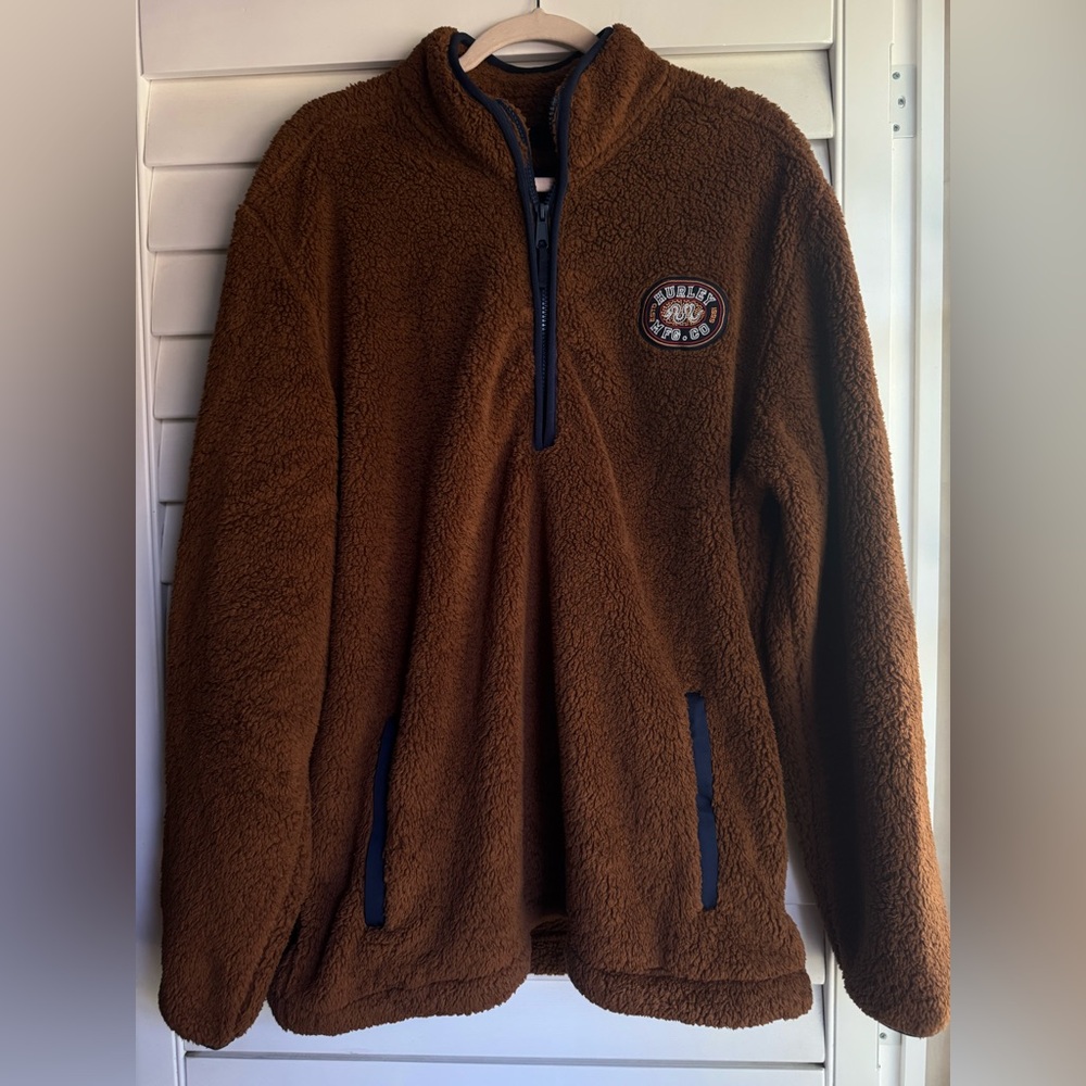 Hurley Brown men’s Fleece with Logo Patch